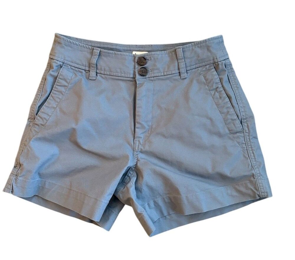 A New Day Stretch Elastizado Chino Shorts Women's Size 4 Gray 4.5" inseam Pocket
